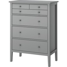 IKEA Modern Gri 6 Çekmeceli Şifonyer 89X48X122 cm - Yatak Odası Kaliteli Dolap - Şık Depolama Çözümü