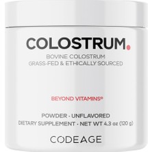 CodeAge Bovine Colostrum Powder, 1000MG, Grass-Fed, Immunoglobulin, 4.3 Oz Grass-Fed Colostrum 1000MG, Immunoglobulin-Rich First Milk, Cold-Chain Pasteurized, Agglomerated. 4-Month Supply. Non-Gmo.
