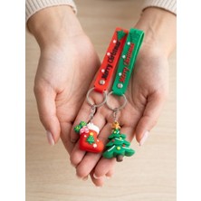 Biton Toptan 2 Adet Yılbaşı Noel Slikon Anahtarlık – Yeni Yıl  Charm Çanta ve Anahtar Süsü