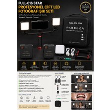 Saf Hobi FULL-016 Star Profesyonel Çift LED Fotoğraf & Video Işık Seti – Taşıma Çantalı