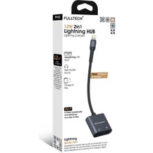 Fulltech FH12 12W 2in1 Lightning Çoklayıcı Hub - Çift Lightning Girişli, Hızlı Şarj ve Ses Aktarımlı