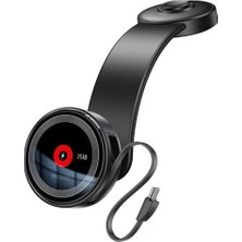 TeknoKapsül Yesido C314 Yapışkanlı 360 Derece Ayarlanabilir Cam Yüzeyli 15W Kablosuz Şarjlı Ekstra 90 cm Dahili Type-C Kablolu Magsafe Araç Tutucu - Siyah
