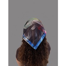 Gistoria Kadın Desenli Rayon Kumaş Bandana Fular 55X55 cm