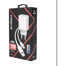 Syrox PD20L Şarj Aleti 3.0A PD20W Type-C To Lightning Kablo Set Beyaz