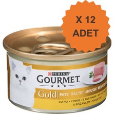 Gourmet Gold Kıyılmış Tavuklu Yetişkin Kedi Konservesi 85GR x 12 Adet
