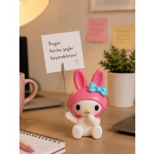 Fing Art My Melody Tasarımlı Dekoratif Fotoğraf ve Not Tutucu, Metal Kıskaçlı Masaüstü Notluk
