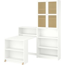 IKEA Modern Beyaz Kitaplık 160X202 cm - Salon Çalışma Odası Kaliteli Dolap - Şık Depolama