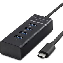 Uslucan Alışveriş Type-C 3.0 Hub 4 Port 5 Gbps Siyah HDX7045