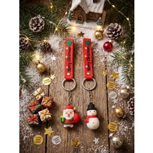 Biton Toptan 2 Adet Yılbaşı Noel Anahtarlık – Kardan Adam Noel Baba Charm Çanta ve Anahtar Süsü