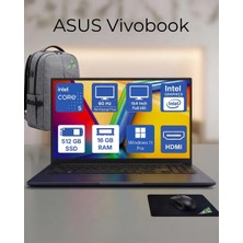 Asus Vivobook 15, Intel Core 5 (120U), 16GB Ddr5, 512GB SSD Windows 11 Pro + Office 2026