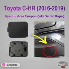 AutoPit 3D Toyota C-Hr (2016-2019) Uyumlu Arka Tampon Çeki Demiri Kapağı