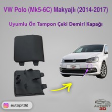 AutoPit 3D Volkswagen Polo Mk5 / 6c Makyajlı (2014–2017) Uyumlu Ön Tampon Çeki Demiri Kapağı