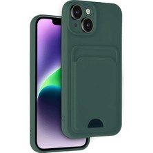 Akıllı Bayi Apple iPhone 14 Kılıf Kelvin Kartvizitli Silikon - Koyu Yeşil Aby