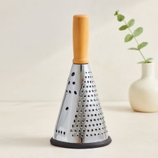 Melonika 8" Ahşap & Bambu Saplı Çelik Rende (Silikon Taban, 3 Bölümlü) Ryl