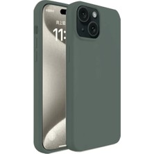 Akıllı Bayi Apple iPhone 15 Plus Kılıf First Silikon - Koyu Yeşil Aby