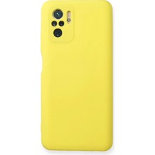 Akıllı Bayi Xiaomi Redmi Note 10 Kılıf Nano Içi Kadife Silikon - Sarı Aby