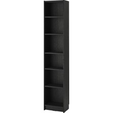 IKEA Modern Siyah Kitaplık 40X28X202 cm - Salon Çalışma Odası Kaliteli Dolap - Şık Depolama