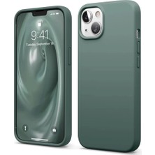Akıllı Bayi Apple iPhone 14 Kılıf First Silikon - Koyu Yeşil Aby