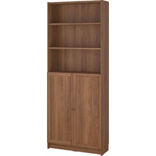 IKEA Modern Kahverengi Kapaklı Kitaplık 80X30X202 cm - Salon Çalışma Odası Kaliteli Dolap - Şık Depolama