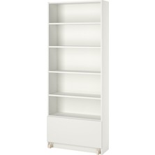 IKEA Modern Beyaz Kitaplık 80X30X202 cm - Salon Çalışma Odası Kaliteli Dolap - Şık Depolama