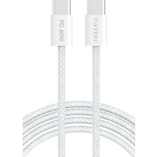 TeknoKapsül Earldom EC-190CC 2m 60W iPhone 15 Serisi ile Uyumlu Type-C To Type-C Pd Hızlı Şarj Kablosu - Beyaz