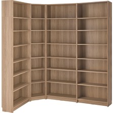 IKEA Modern Kahverengi Kitaplık 135X28X237 cm - Salon Çalışma Odası Kaliteli Dolap - Şık Depolama