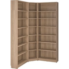 IKEA Modern Kahverengi Kitaplık 136X28X237 cm - Salon Çalışma Odası Kaliteli Dolap - Şık Depolama