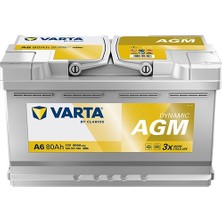 Varta A6 12V 80AH 800A Dynamıc Start Stop Agm Akü (Üretim TARIHI:2026)