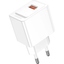 TeknoKapsül Earldom EU45 18W USB Qc 3.0 Çıkışlı ve USB To Type-C Kablolu Pd Hızlı Şarj Cihazı - Beyaz
