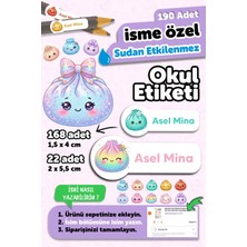 Msticker 190 Adet Kişiye Özel Okul Etiketi Isimli Kalem Defter Suluk Etiket Dayanıklı Etiket Renkli Çin Mantısı