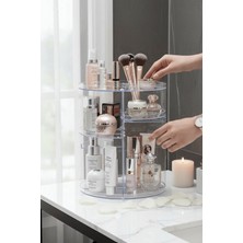 Bauer Tools 360 Derece Dönen Makyaj Takı Rafı Organizer – Şeffaf Kozmetik Düzenleyici