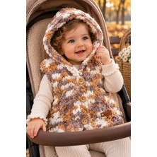 Custom Baby El Örgüsü Bebek Yeleği Bebek Hediyesi Kapşonlu Yelek Sonbahar Temalı