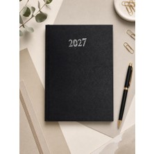 Ofisinn 2027 Cilt Bezli Sert Kapak 17X24 cm Planlayıcı Günlük Ajanda Siyah