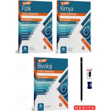 9.sınıf Fizik-Kimya-Biyoloji Soru Bankası 3 Kitap Set Kalem Seti Hediyeli