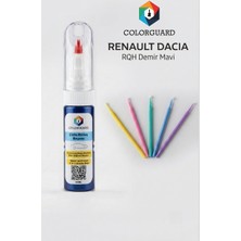COLORGUARD Renault Dacia RQH Demir Mavi Rötuş Boyası ve 5'li Rötuş Çubuğu Hassas Uygulama Seti