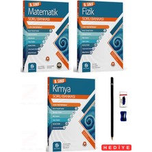 9.sınıf Matematik-Fizik-Kimya Soru Bankası 3 Kitap Set Kalem Seti Hediyeli