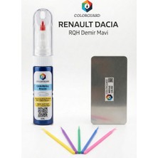 COLORGUARD Renault Dacia RQH Demir Mavi Rötuş Seti - 2 si 1 Arada İğne ve Fırça Uçlu Şişe, Rötuş Çeliği ve Rötuş Çubuğu