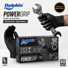 Barışkan Dolphin Nitril Powergrip Ekstra Kalın Elmas Dokulu Iş Eldiveni L 50'li Paket