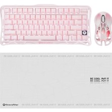 Tech Butiq Gravastar K1 Mekanik Gaming Klavye, M1 Pro Kablosuz Optik Mouse ve Mousepad Oyuncu Seti (Sakura Pink)
