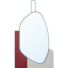 IKEA Modern Mavi Duvar Aynası 26X38 cm - Duvar/salon Dekoratif Ayna - Şık Modern Tasarım