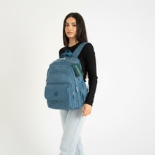 Duomino Fcstore Krinkıl Kumaş Suya Dayanıklı Büyük Boy Mavi Klinkır Sırt Çantası/laptop Seyahat Okul Çanta