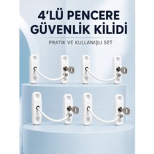 Timion Mey Ithalat® Pencere ve Kapılar Için Anahtarlı Güvenlik Kilidi 4’lü Set