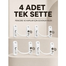 Timion Mey Ithalat® Anahtarlı Pencere Emniyet Kilidi 4 Adet Güvenlik Seti