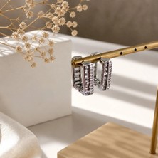 Eos Kolektif Silver Kare Formlu Zirkon Taşlı Xuping Küpe