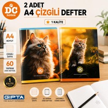 Gıpta Dc Notes A4 Dikişli Karton Kapak 60 Yp  Çizgili  2 Adet Defter