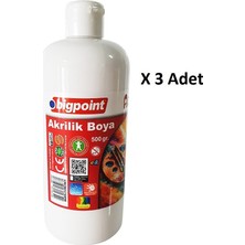 Bigpoint Akrilik Boya 500 Gram Beyaz x 3 Adet