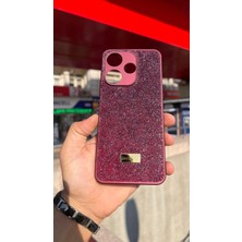 İzel Aksesuar Redmi 13 Içi Kadife Taşlı Işıltılı Pırlanta Silikon Kapak Kılıf