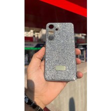 İzel Aksesuar Samsung Galaxy S25 Içi Kadife Taşlı Işıltılı Pırlanta Silikon Kapak Kılıf