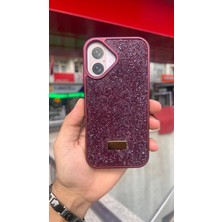 İzel Aksesuar Apple Iphone 16 Içi Kadife Taşlı Işıltılı Pırlanta Silikon Kapak Kılıf