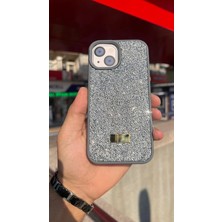 İzel Aksesuar Apple Iphone 13 Içi Kadife Taşlı Işıltılı Pırlanta Silikon Kapak Kılıf